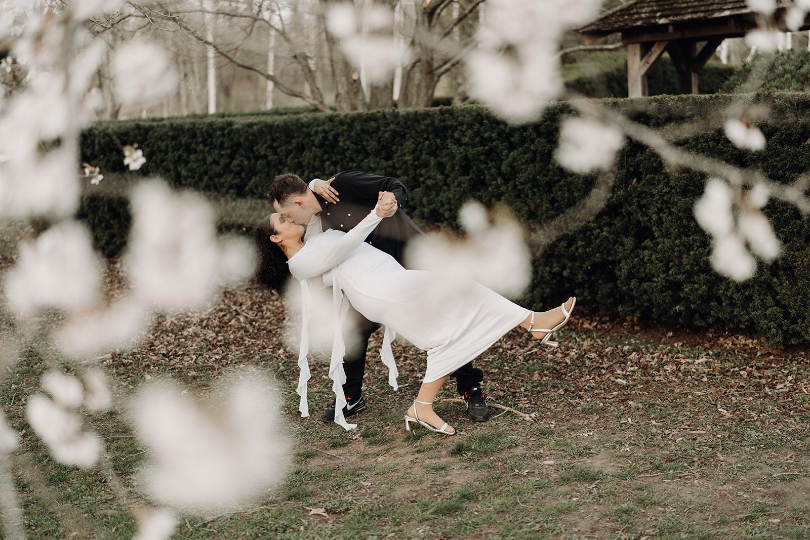 Cherry Blossom Engagement Photoshoot at The Arboretum, University of Guelph | Riane and Dakota